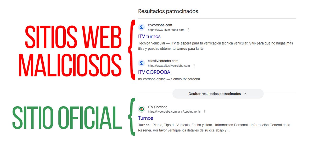 ⚠️ Atención vecinos de Córdoba
Al buscar turnos para la #ITV en Google, NO ingreses a los primeros resultados patrocinados. 
✅ El único sitio oficial es 👉 itvcordoba.com.ar
👉 También podés entrar de forma segura desde VeDi.
❌ La ITV NO se paga online.