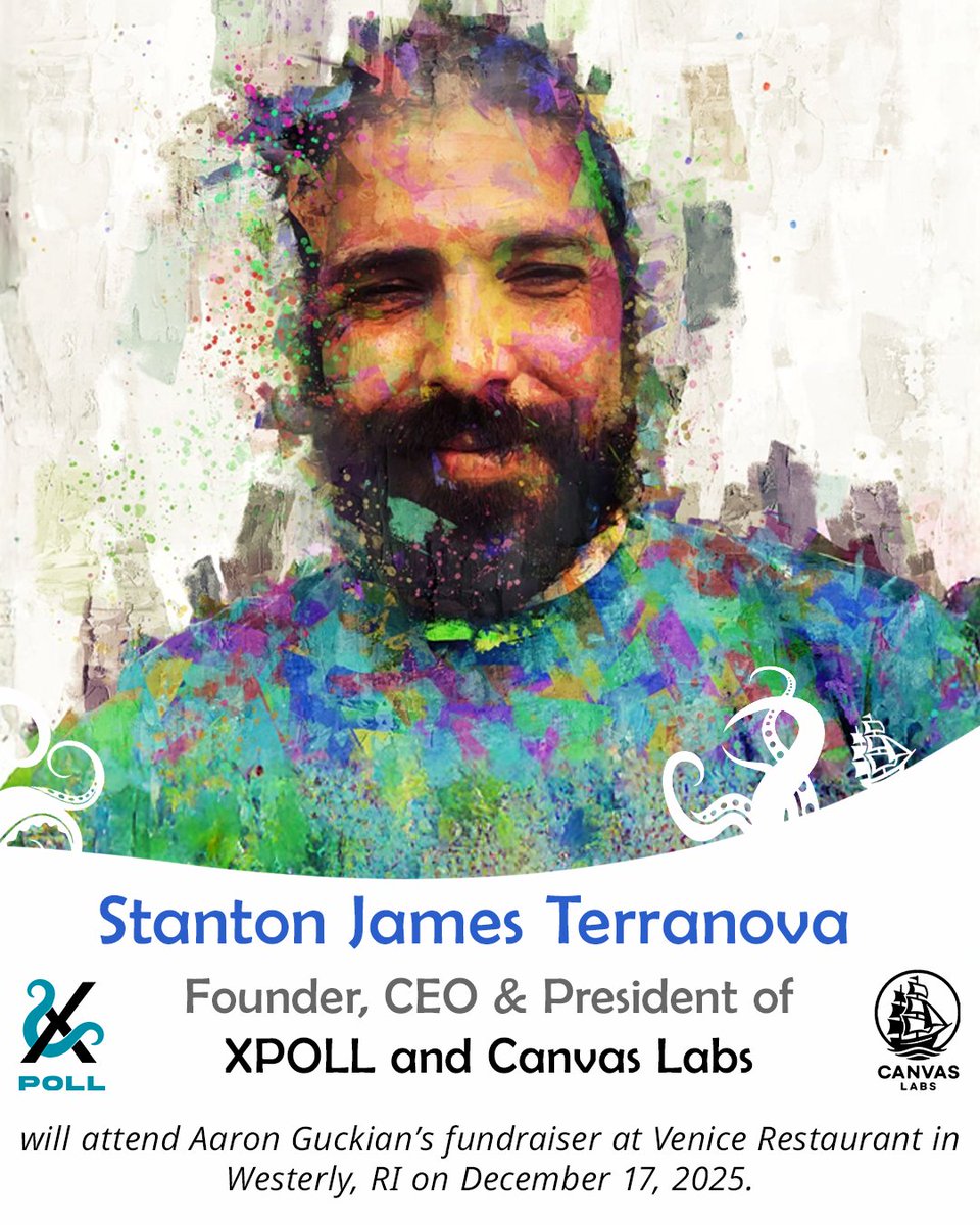 Stanton James Terranova  , Founder &amp; CEO of <a href="/xpollplatform/">XPOLL</a>  and Canvas Labs, attending Aaron Guckian’s fundraiser in Westerly, RI.