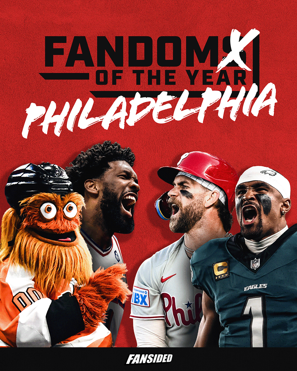 Philly fans are loud, unapologetic and impossible to ignore, and you have to respect that, whether you like it or not. That's why Philly is FanSided’s 2025 Fandom of the Year. 🏆

READ MORE: fansided.com/fandoms-of-the…