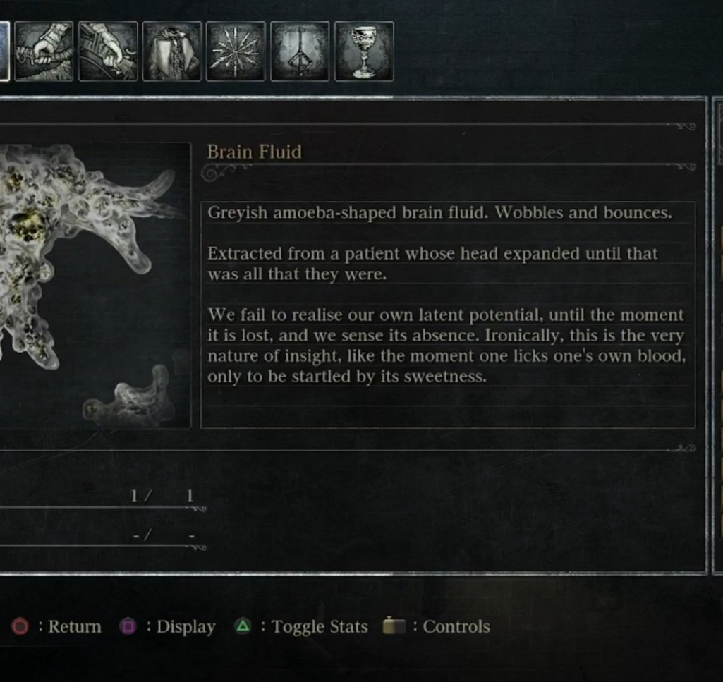 DamesClarion's tweet image. In that Bloodborne mood again, I love the way they wrote the item descriptions in this game, it's something else that is unique about it, this is one I really like.