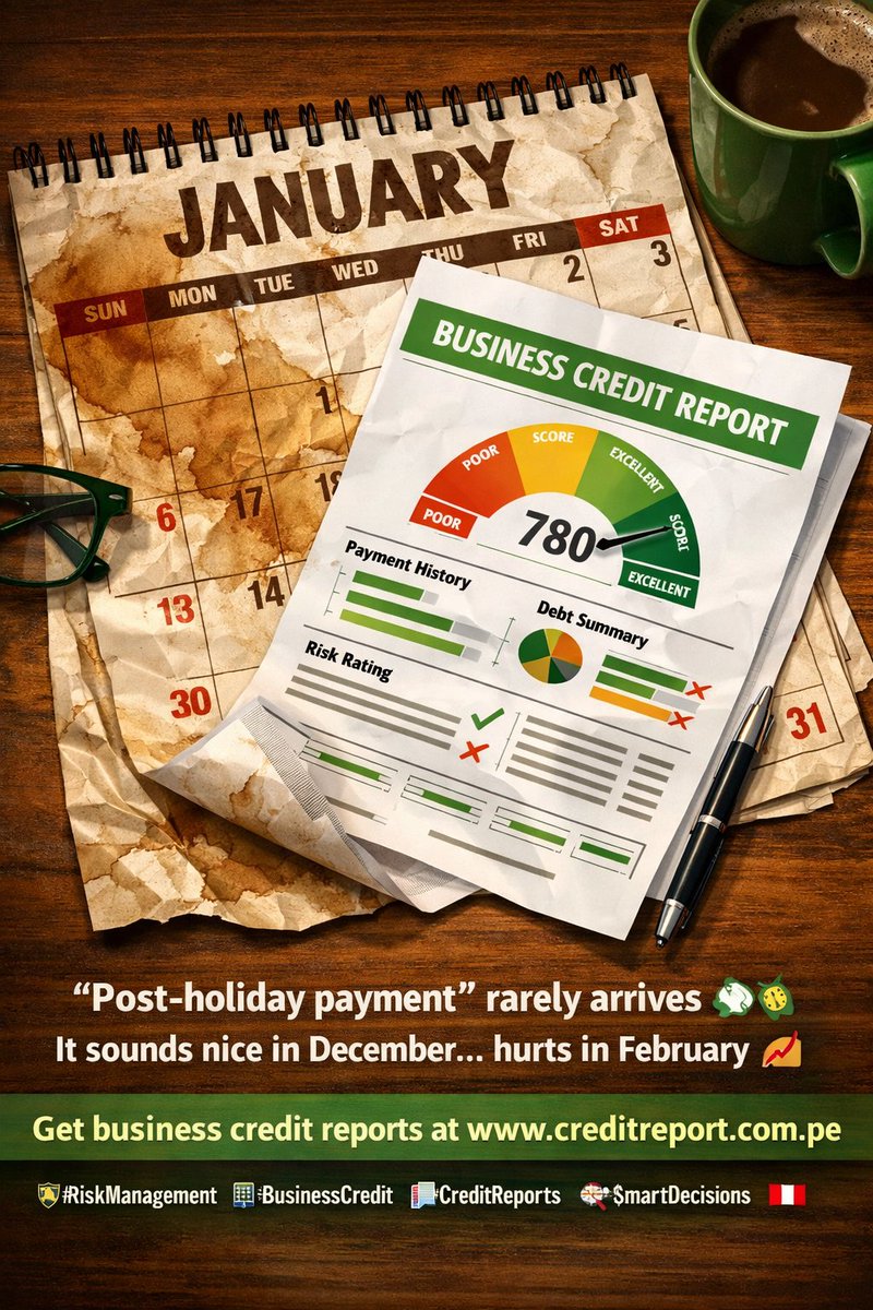creditreportla's tweet photo. “Post-holiday payment” rarely arrives 🎄💸
📊 A business credit report shows who’s used that excuse before — and who actually paid.
👉 Get business credit reports at https://t.co/zbQOtUjVtA
#RiskManagement 🛡️
#BusinessCredit 🏢
#CreditReports 📑
#SmartDecisions 🧠 https://t.co/ZKpzXIWIKt