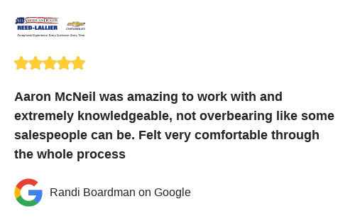 ReedLallierChev's tweet photo. We just received a great review on Google. Thank you Randi Boardman! https://t.co/Z5q5uCyxvu