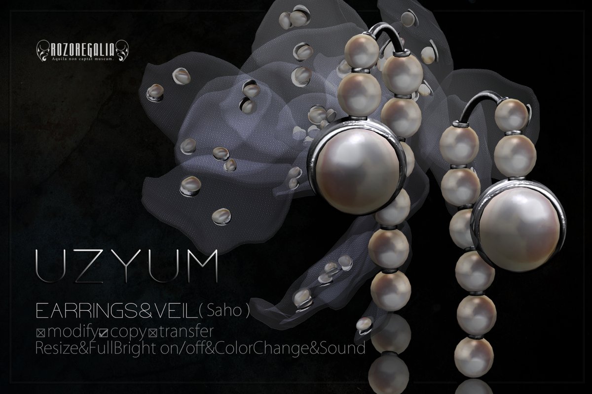 ROZOREGALIA @The Outlet: A Seraphim Infinity Event!
ROZOREGALIA_UZYUM*EARRINGS&amp;VEIL(Saho).
Please check and come to get it! Hope you like it!
maps.secondlife.com/secondlife/Ser…
#Secondlife #ROZOREGALIA #Seraphim #Outlet
