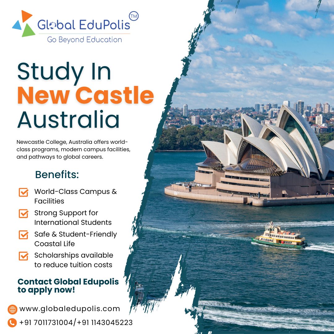 World-class education, student-friendly lifestyle &amp; global career pathways await you at Newcastle College.
Start your study abroad journey with Global EduPolis today!

📞 Call/WhatsApp: +91 7011731004 | +91 1143045223
🌐 Website: globaledupolis.com