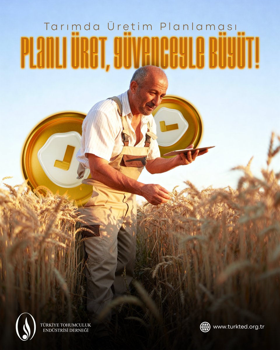 Tarımda üretim planlamasıyla tarlada alın teri güvence altına alınıyor; planlı üretim, güçlü ve sürdürülebilir bir tarımın temelini oluşturuyor.
 
 #türkted #tarım #tohum #tohumculukendüstrisiderneği #tohumculuk