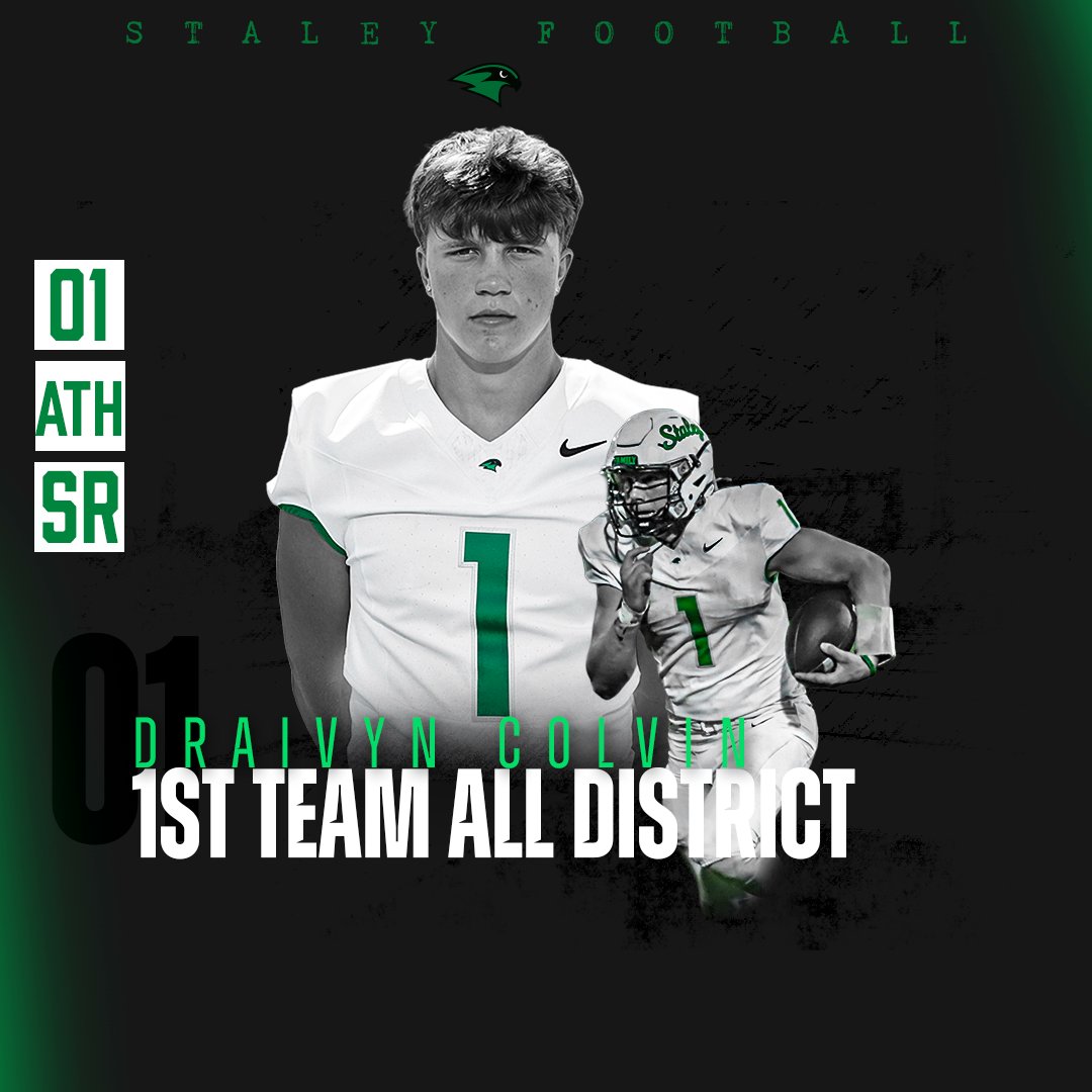 StaleyFootball's tweet image. Congratulations to our first-team all-district players D'Juan Morrison, Draivyn Colvin, AJ Gowin and Logan Thom! #BITS