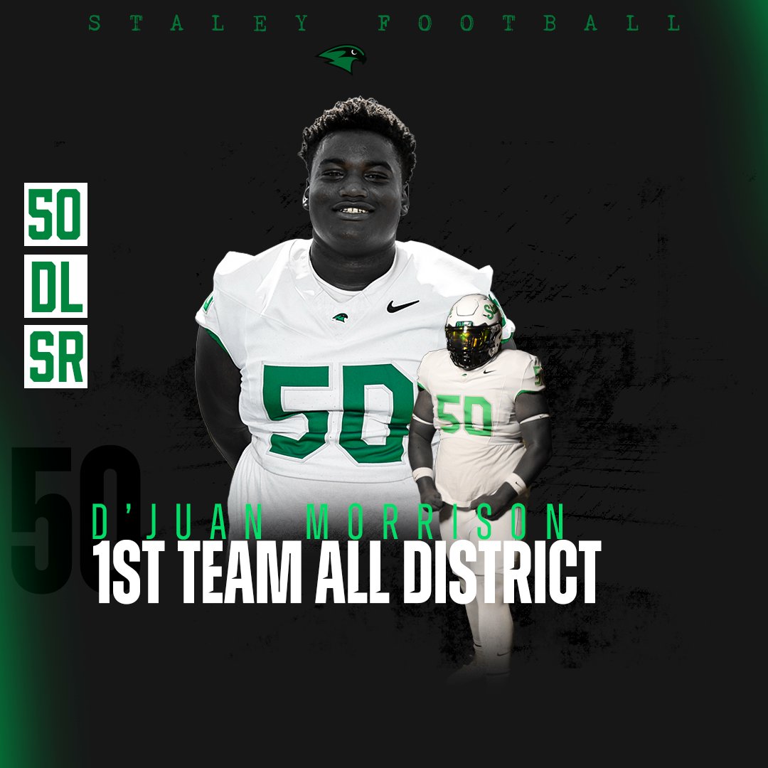 StaleyFootball's tweet image. Congratulations to our first-team all-district players D'Juan Morrison, Draivyn Colvin, AJ Gowin and Logan Thom! #BITS