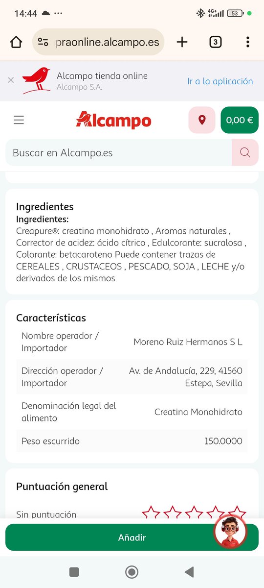 lopezcorao's tweet photo. @alcampo Tengo una duda,la nueva creatina de auchan es creapure o no. En los ingredientes de la pagina web si lo pone pero en el bote fisico no. https://t.co/blInuE7H6K
