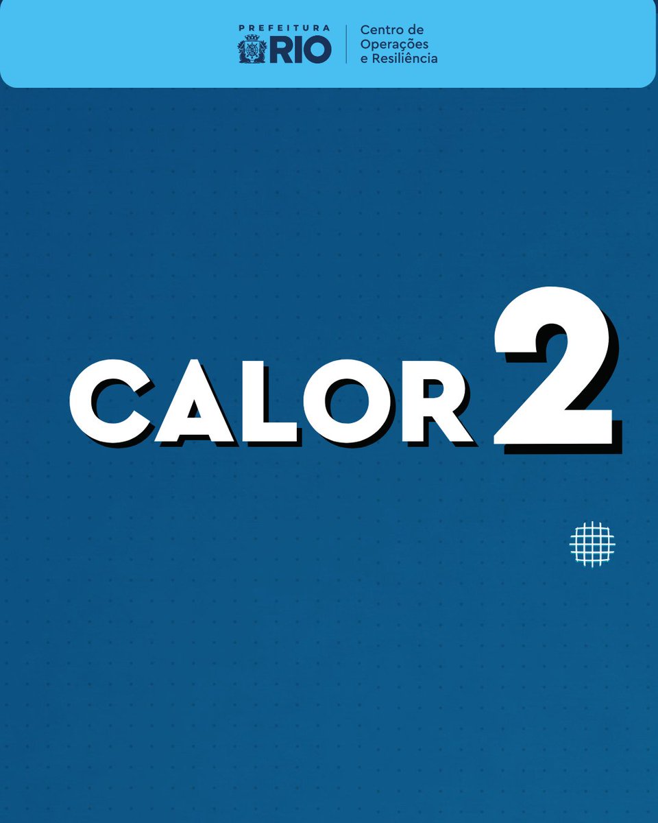 OperacoesRio's tweet image. Município do Rio de Janeiro atinge o CALOR 2 às 10h40 desta terça-feira, dia 16 de dezembro de 2025

A cidade do Rio de Janeiro atingiu o segundo nível do Protocolo de Calor (CALOR 2) às 10h40 desta terça-feira, dia 16 de dezembro de 2025. O Calor 2 é o segundo de cinco níveis de…