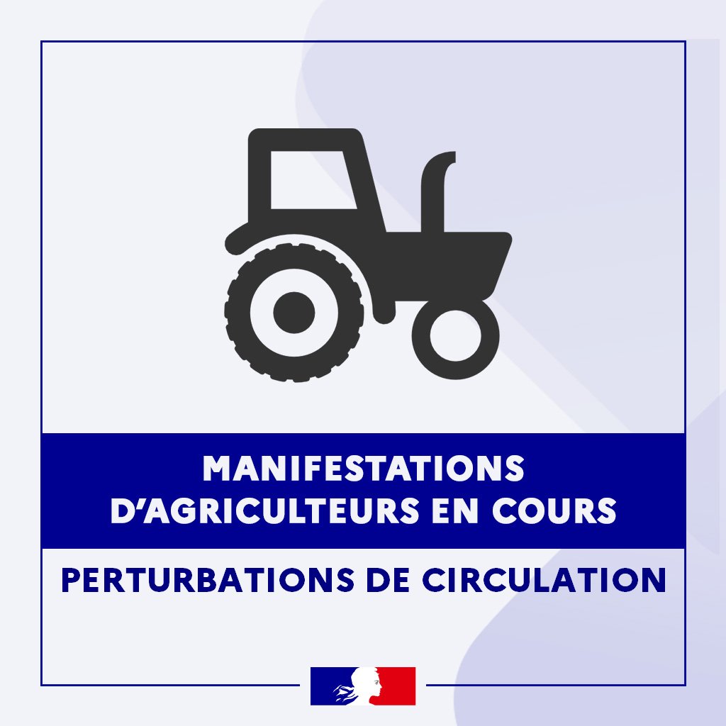 Image de Préfète de la Creuse - #Communiqué  ‼  | Des manifestations agricoles sont en cours. 
⚠️ La RN 145 est fermée entre les éch