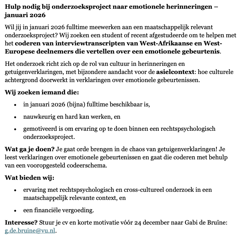 Amsterdam Laboratory for Legal Psychology tweet media