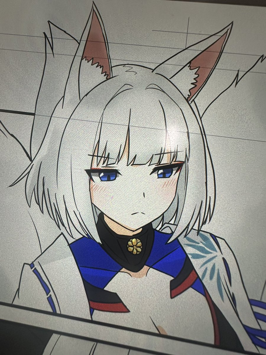 加賀(アズールレーン) 「突き出るケモ耳達 原稿ぼちぼち終われそうです^^; #アズールレーン」|威ぶきのイラスト