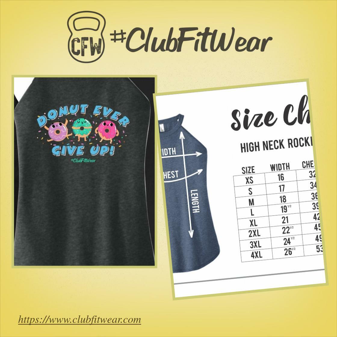 clubfitwear's tweet image. Elevate your style with our Donut Ever Give UP high neck rocker tank for just $24.95. Perfect for workouts or casual outings. Get yours now! #RockerChic #TankTopStyle

Shop Now clubfitwear.com/products/donut…