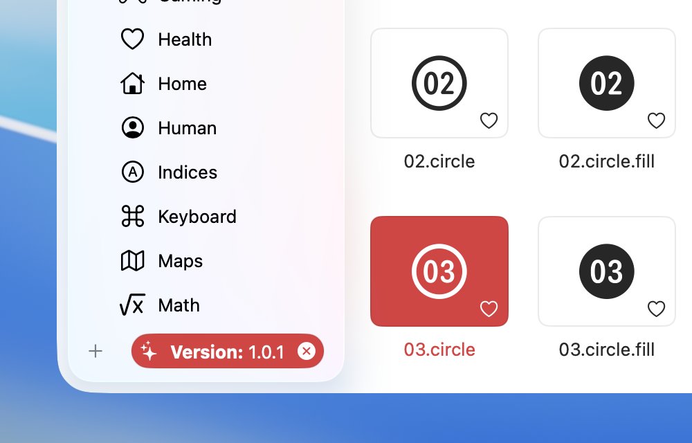 I wanted a simple way to manage SF Symbols updates.

Sparkle is great, but for this use case it felt like overkill. I did not need delta updates, signatures, or a full update framework. I just wanted to know when a new version was available.

So I built something very small and