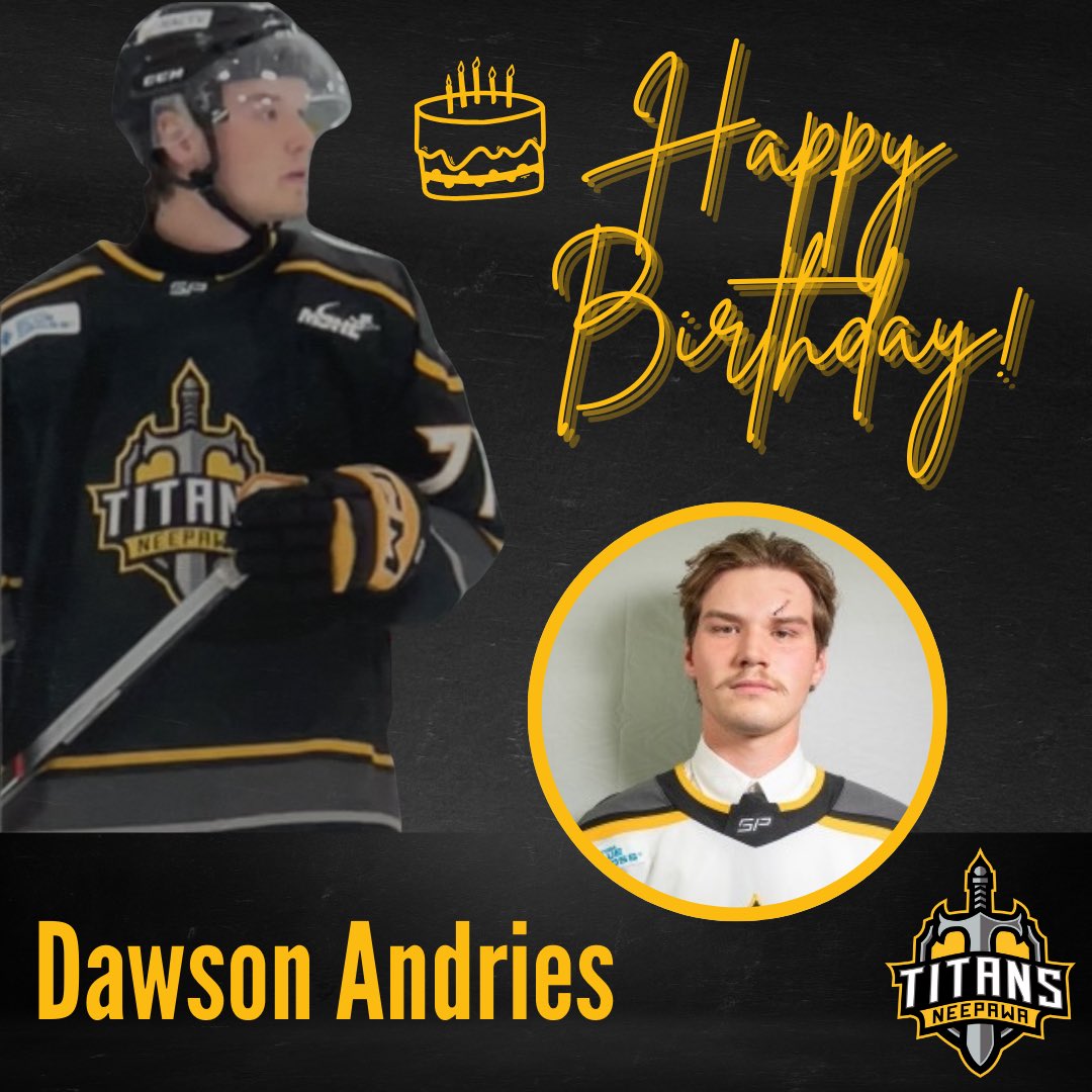 MJHLTitans's tweet image. Happy Birthday to Titans forward Dawson Andries who turns 20 today! 

Have a great day! 🎂 

#Dingo