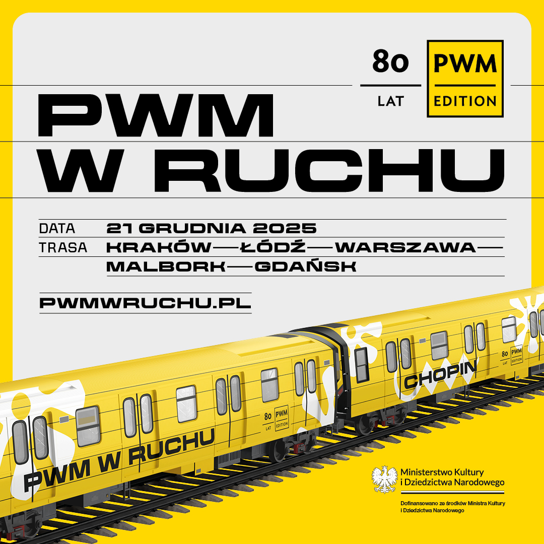 🚄 Na trzy dni przed Wigilią ze stacji Kraków Główny ruszy  jubileuszowy Pociąg Wypełniony Muzyką. Na pokład zaprasza Polskie  Wydawnictwo Muzyczne oraz nasz magazyn – wspólnie świętujemy 80-lecie  działalności. (MC)
ruchmuzyczny.pl/article/5805