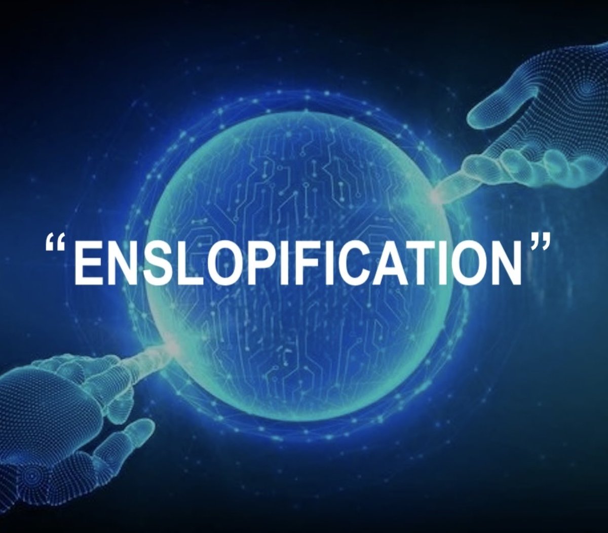 MrEwanMorrison's tweet photo. "En-SLOP-ification": 
the degradation of a product or service’s quality and utility through the forced integration of generative AI, resulting in the inundation of low-value, hallucinated or confabulated content (“slop”) that compromises core functionality. https://t.co/x40hY1T0JJ