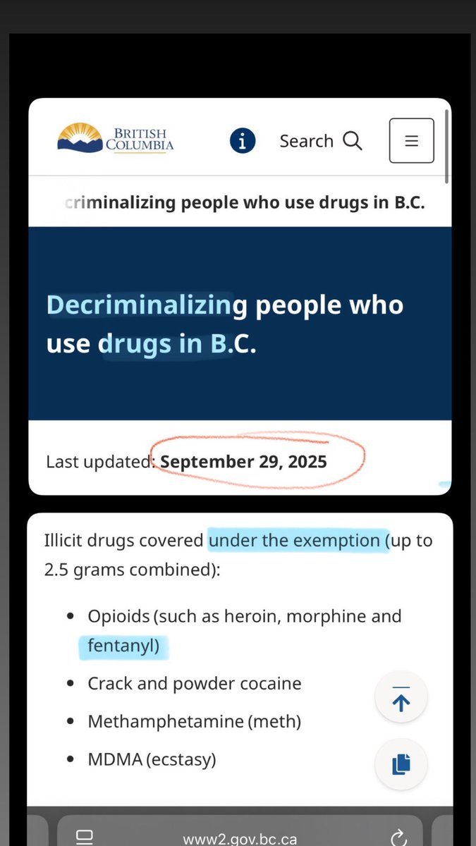 In British Columbia 🇨🇦 they have decriminalized some drug use including FENTANYL exemptions for 18+ in certain locations.