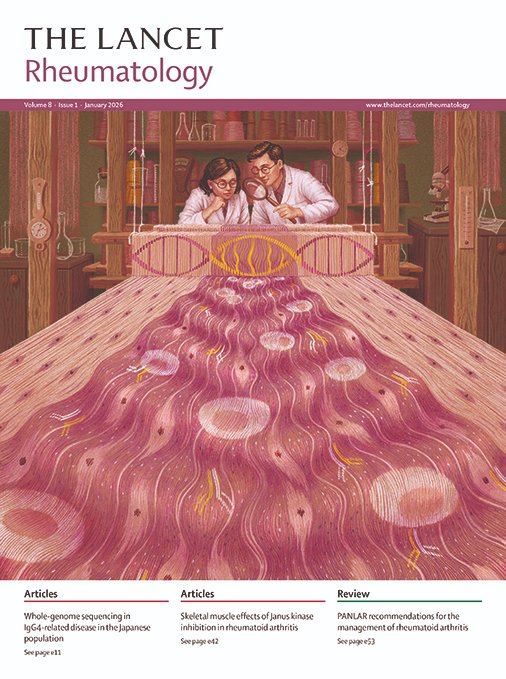 TheLancetRheum's tweet photo. Our Jan 2026 issue is live!    

Including #RheumatoidArthritis, #IgG4-related disease, and #SystemicSclerosis, plus much more! https://t.co/nv6Ef1N7Sy  

And introducing our cover artist for 2026, Emma Cheng (@emmacreats) https://t.co/XNAcN8yXXh