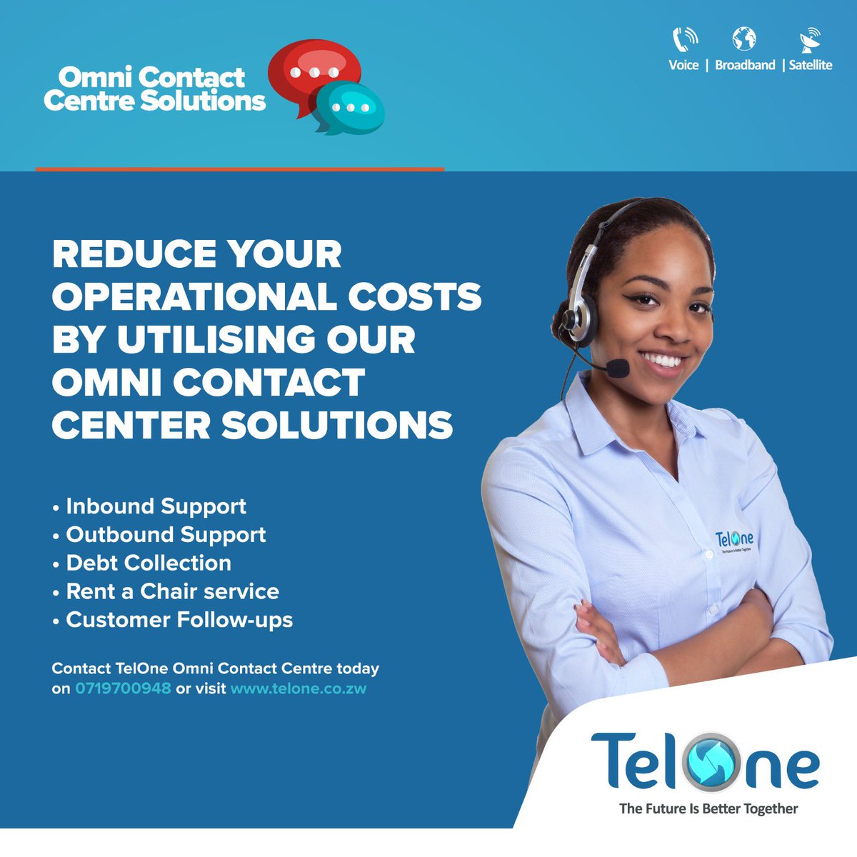 Grow your business while we handle the customer support!

Get our TelOne Omni Contact Centre Solutions today.

📞 Call/WhatsApp: 0719 700 948