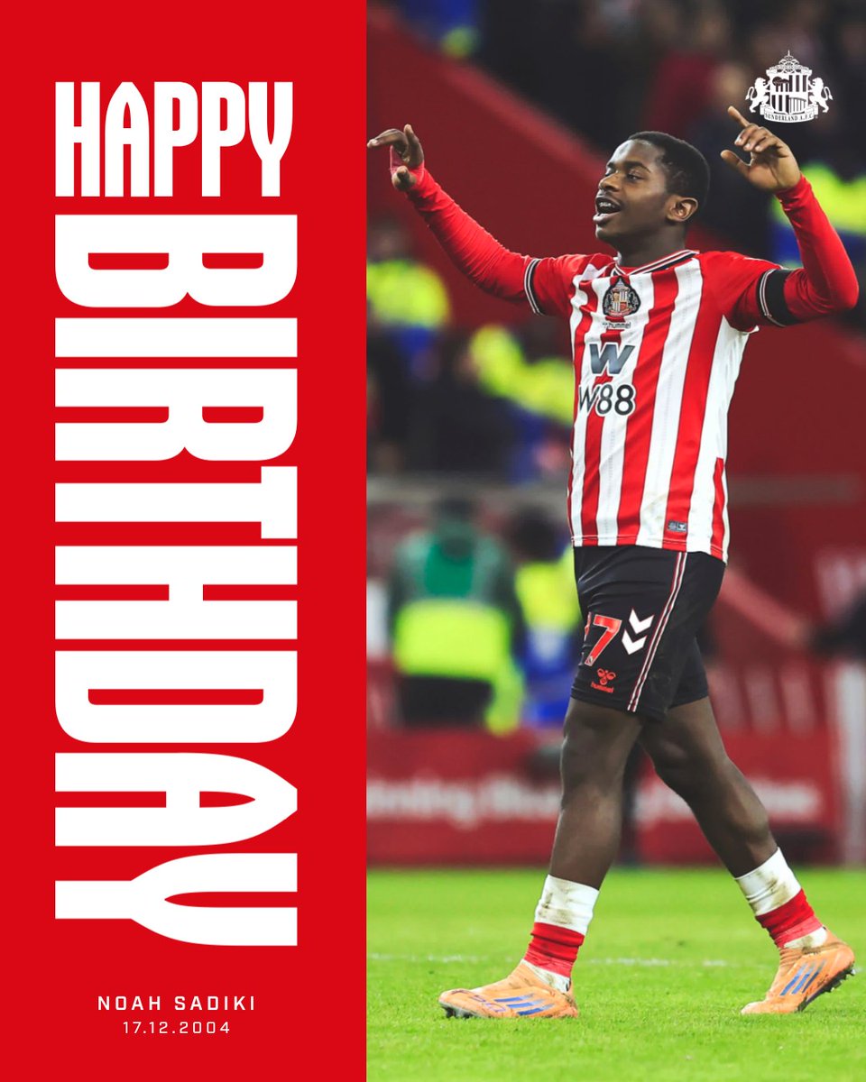 SunderlandAFC's tweet photo. Happy 21st birthday, Noah! 🥳 https://t.co/ZoWZe2shyo