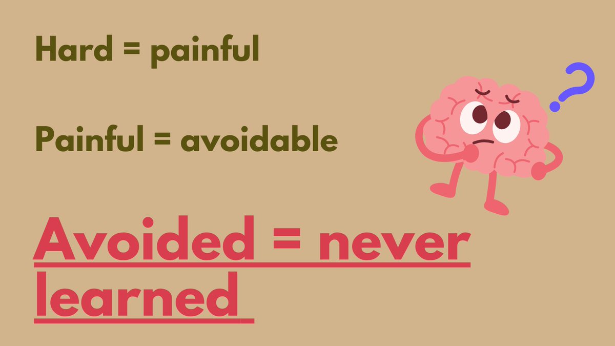 ASora33's tweet photo. You skip hard problems because they feel bad.
But they’re exactly where growth hides.
Discomfort ≠ failure. It’s where learning begins.

#StudyTips #LearningScience #RetrievalPractice https://t.co/VfUI7sbDom