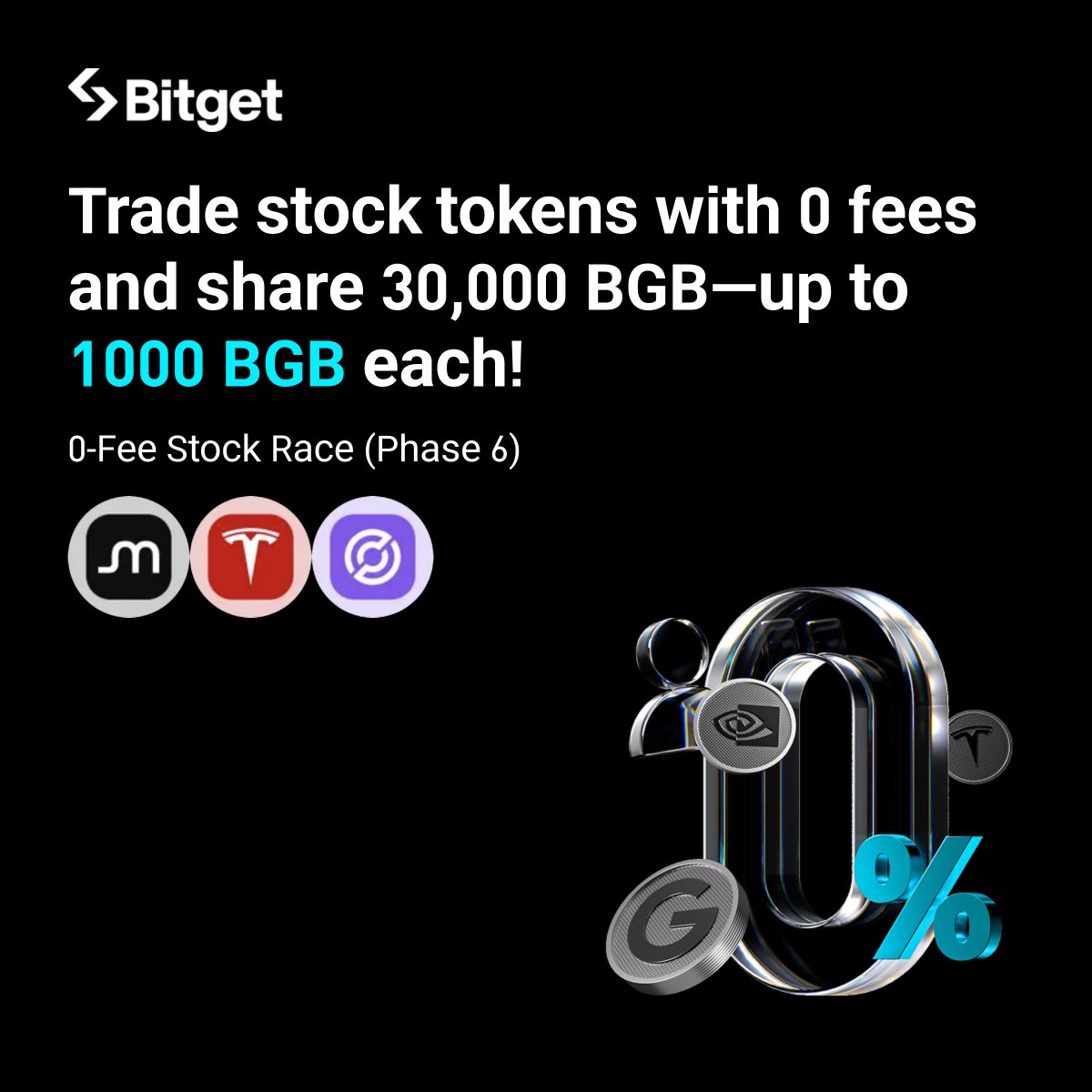 bitget's tweet photo. 0-Fee Stock Race 6 is here! 🏁

Trade $CRCL, $TSLA and $MU to share 30,000 BGB.

👉 https://t.co/i9J77Afh9F
📅 Dec 16, 11:00 - Dec 18, 15:59 (UTC)
Top users can win up to 800 #BGB https://t.co/1k8O211iph