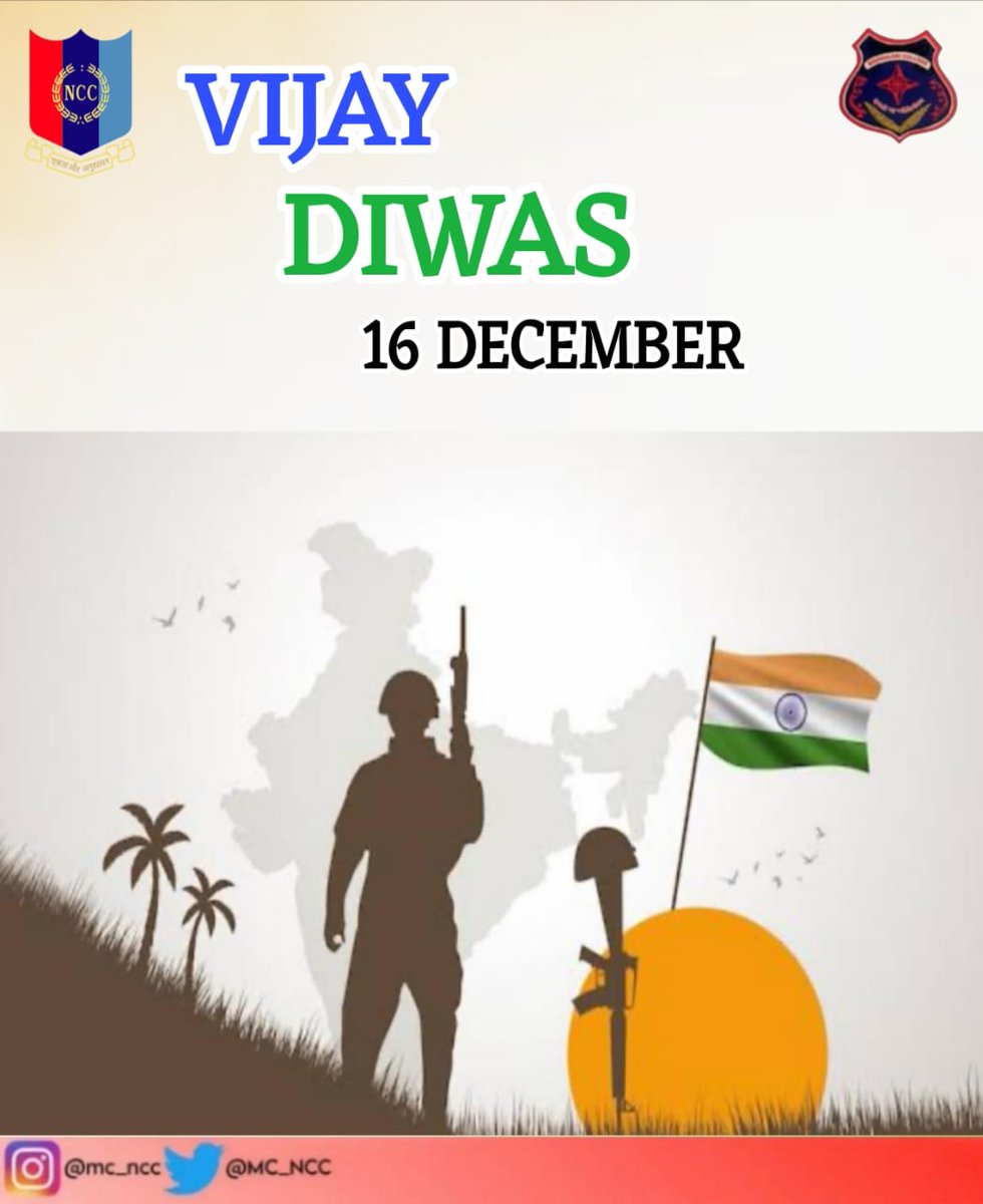 MC_NCC's tweet photo. On Vijay Diwas,
 we pay homage to the martyrs of the 1971 war and honour the unmatched gallantry of our armed forces. Their heroic valour and selfless sacrifices, which led to a historic triumph, continue to inspire every Indian 
@HQ_DG_NCC ,@nccner ,@DarrangDc https://t.co/psL669uEmA