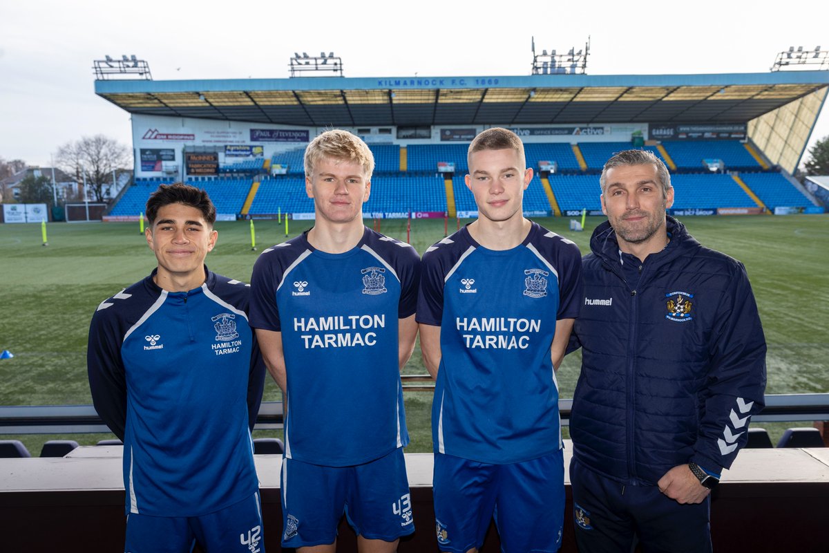 KilmarnockFC's tweet photo. Three of our youth players have signed their first professional deals 🤝

Logan Foster, Cole Coughlin and Kali Fraser-Traljic have all committed to Killie.

Good luck to all three 💪 https://t.co/EbI1UYWL9R