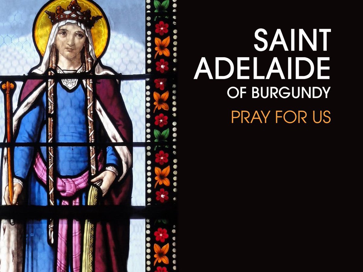 St. Adelaide (931-999 A.D.) was the virtuous daughter of King Rupert II of Burgundy, France. She became the Queen of Italy after being given in marriage to the future King of Italy. When her husband died, she was imprisoned for refusing a second politically-driven marriage.