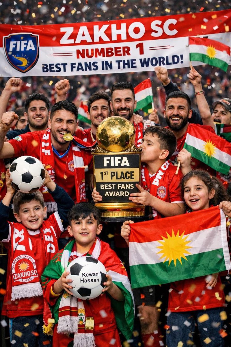 Officially; FIFA awards Zakho fans the best fan in the world.
#Kurdistan #Zakho #FIFA #Erbil #sports