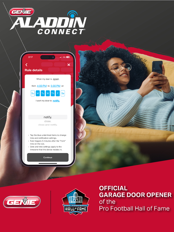 TheGenieCompany's tweet image. Did you know: You can set rules for your garage door opener!
Need it to automatically close after a certain amount of time? Maybe you want your door to notify you that the family made it home safely? Aladdin Connect does that!
#SmartHome #SmartGadgets