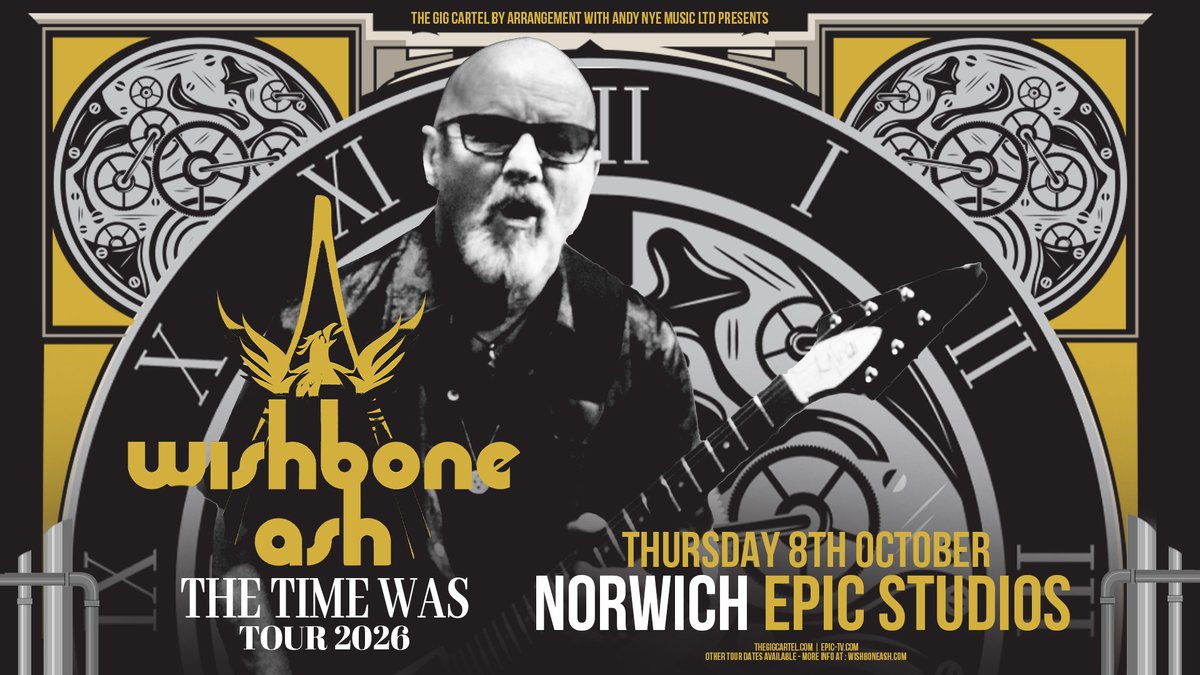 EPICNorwich's tweet photo. 📣 JUST ANNOUNCED: @wishboneash_com bring The Time Was Tour to Epic next year

Tickets on sale Thursday 18th Dec @ 10am 🎫 https://t.co/nSGRrKa2Vt https://t.co/S49QUhQcir