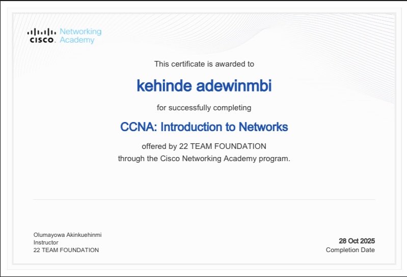 Teejumolaa's tweet image. Grateful to have completed my CCNA 1  and CCNA 2 journey so far “Introduction to Networks” and “Switching, Routing &amp;amp; Wireless Essentials”.
Huge thanks to @techpeaklab @akintunero 👏👏for providing quality free learning resources and guidance. This made the journey smoother and…