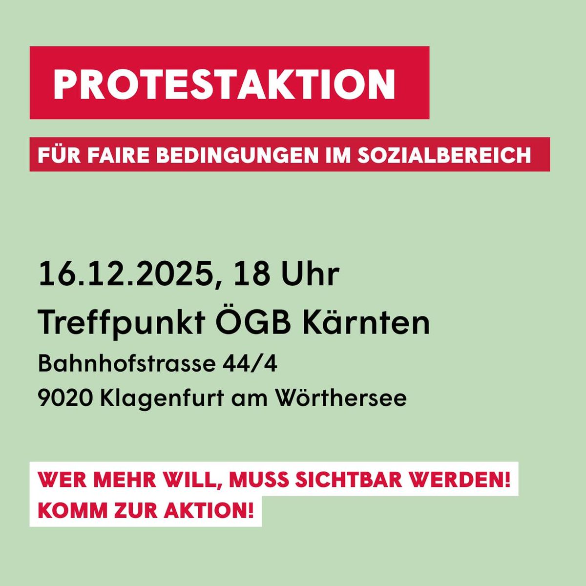 RaunigMichael's tweet photo. HEUTE: Protestaktion im SWÖ-Bereich! Nach dem Scheitern der KV-Verhandlungen zeigen Beschäftigte gemeinsam, wie unverzichtbar ihre Arbeit ist. Komm vorbei – Solidarität! #SWÖ #KV2025 #FaireArbeitsbedingungenJetzt #OhneUnsStehtAllesStill @GewerkschaftGPA @gemeinsam_vida @oegb_at https://t.co/2n5ynOSBp3