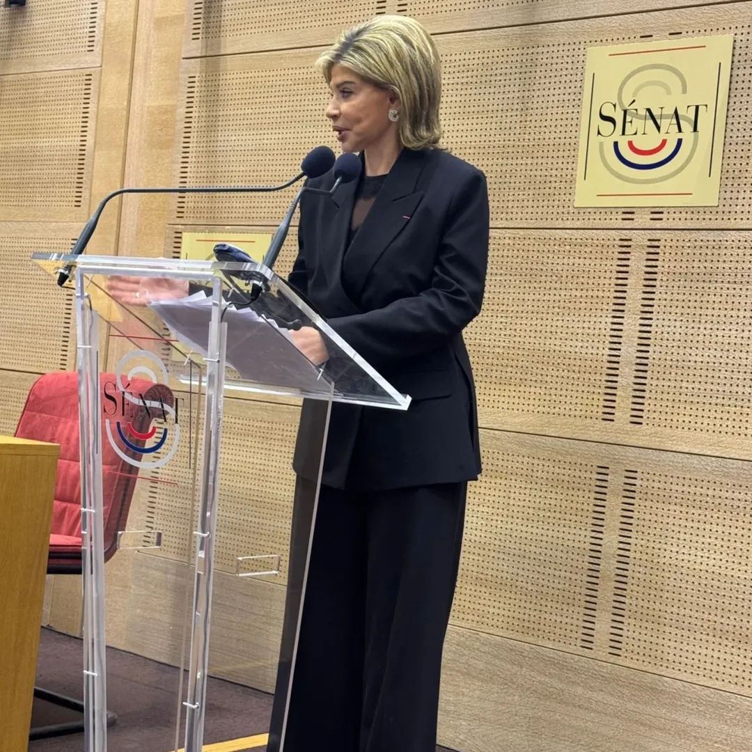 MCFMI's tweet photo. Under the patronage of Senator Hélène Conway-Mouret, the conference “No Peace Without Women” was held at the French Senate, where Dr. Chidiac delivered a keynote speech on resilience, peacebuilding, free expression, and reconciliation after conflict, receiving a standing ovation. https://t.co/JeN7UzYNXI