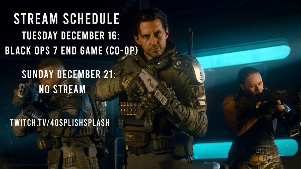 Hi! There's only one stream left now before Christmas! Guess that quite many of you guys are looking forward to some time off? Cheers!  ⁨<a href="/40splishsplash/">Splish</a>⁩