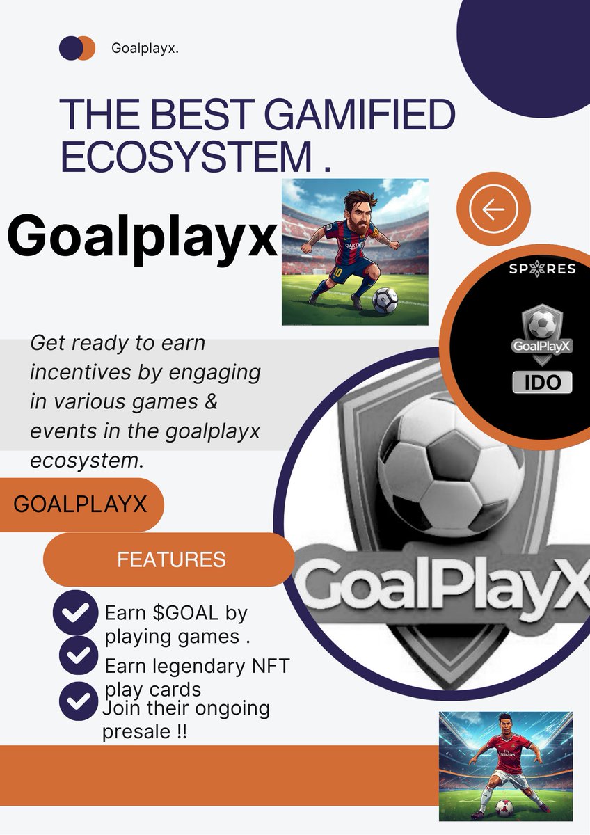 gelatinium0's tweet photo. 💯 $GOAL @GoalPlayPro #Web3 #Football . 
💯 Finding out a football gaming project nowadays is rare . 
Goalplayx is building not only trust but as well as transparency worldwide as well.  

💯 My series of creative posts . https://t.co/jZP4n9TkDC