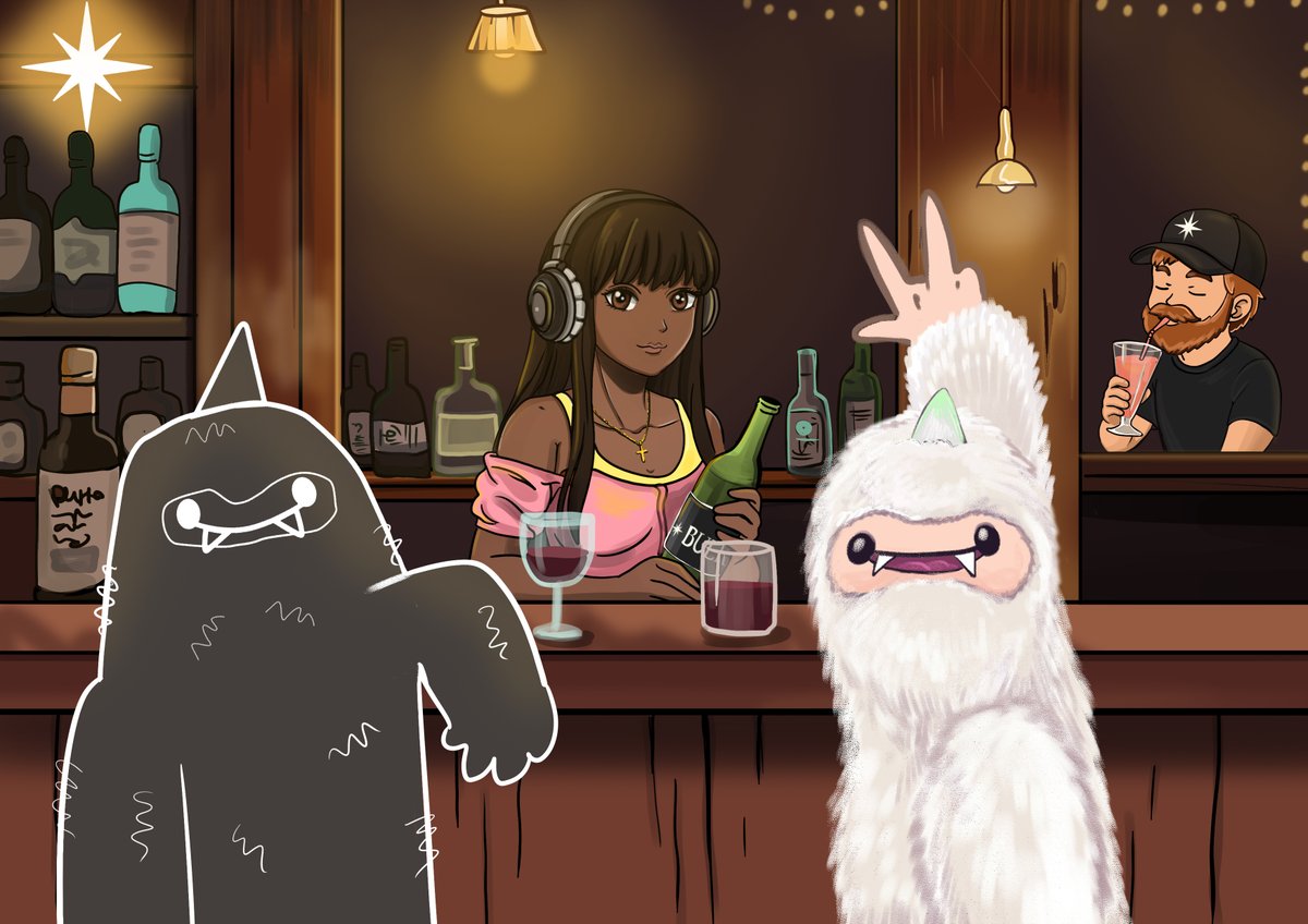 Finished drawing the " <a href="/bulktrade/">BULK</a> team at the bar" art

June, you did great at <a href="/SolanaFloor/">SolanaFloor</a> 😍