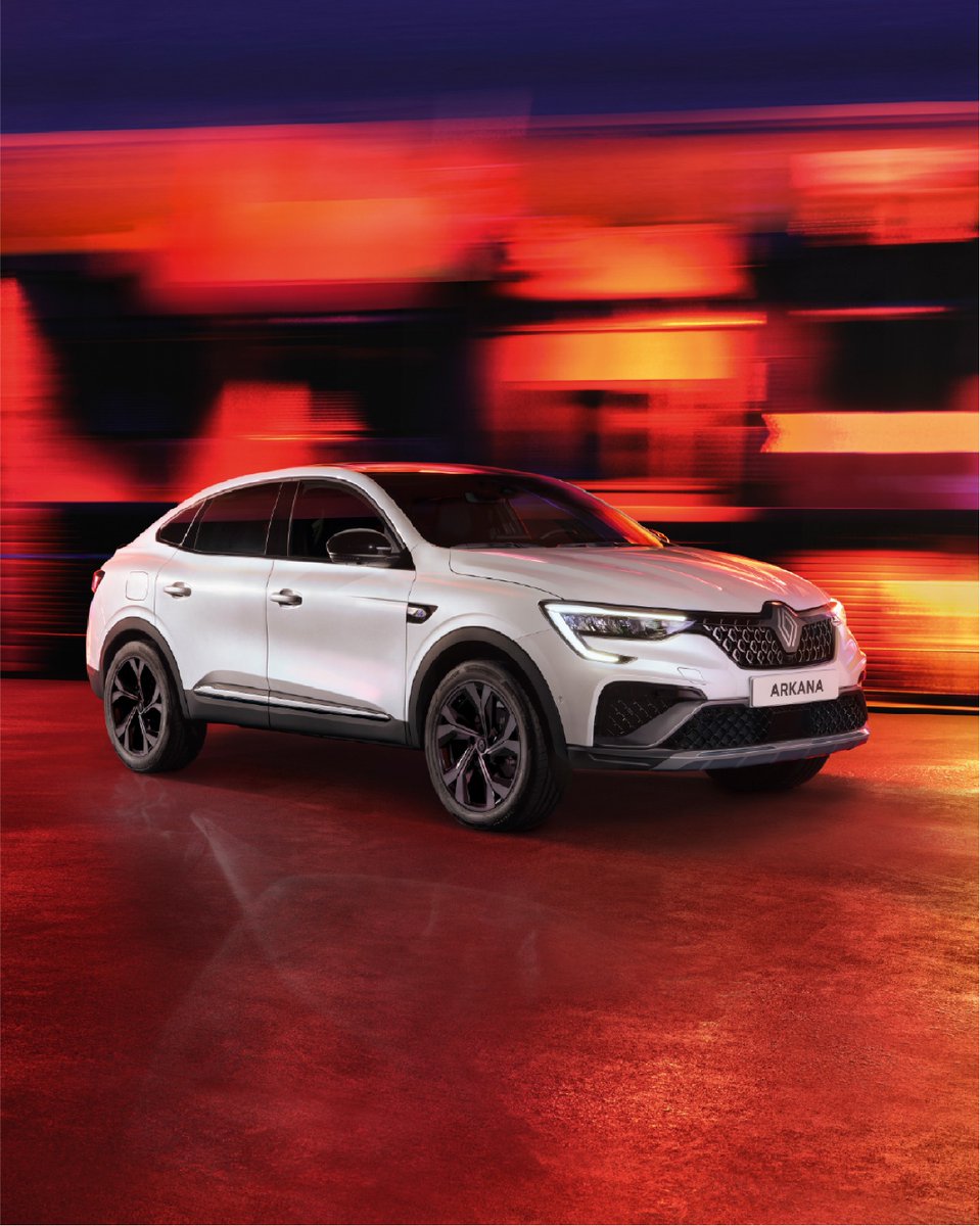 Renault_Dxb's tweet photo. #Renault #Arkana’s new, gloss, chrome-finish grille with deconstructed diamond motifs and distinctive led signature merge finesse with beauty. available with Alpine badge on the front wheel arches and 18” wheel rims. https://t.co/cuNRpjaXIc