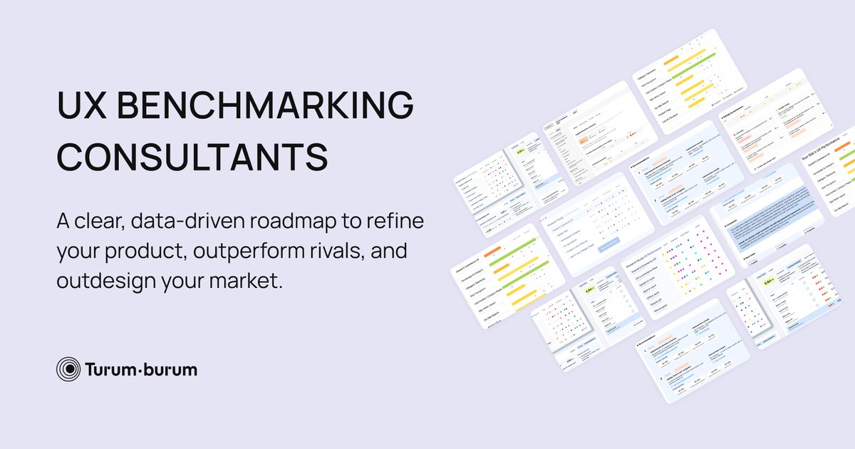 How does your UX compare to competitors?

UX benchmarking gives you a clear, data-driven view of gaps and growth opportunities.

✔️ UX score (100+ metrics)
✔️ Competitor comparison
✔️ Actionable roadmap

No automation. Just expert UX insights👉 
turumburum.com/services/ux-be…