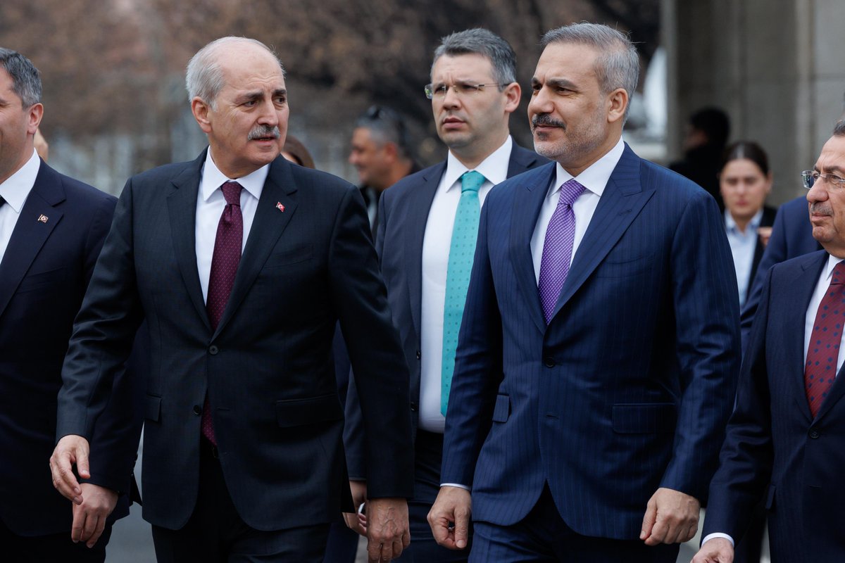 TC_Disisleri's tweet photo. Bakanımız @HakanFidan ve Büyükelçilerimiz, XVI. Büyükelçiler Konferansı kapsamında, TBMM Başkanımız Numan Kurtulmuş tarafından kabul edildi. https://t.co/ZlMWWAJwkn