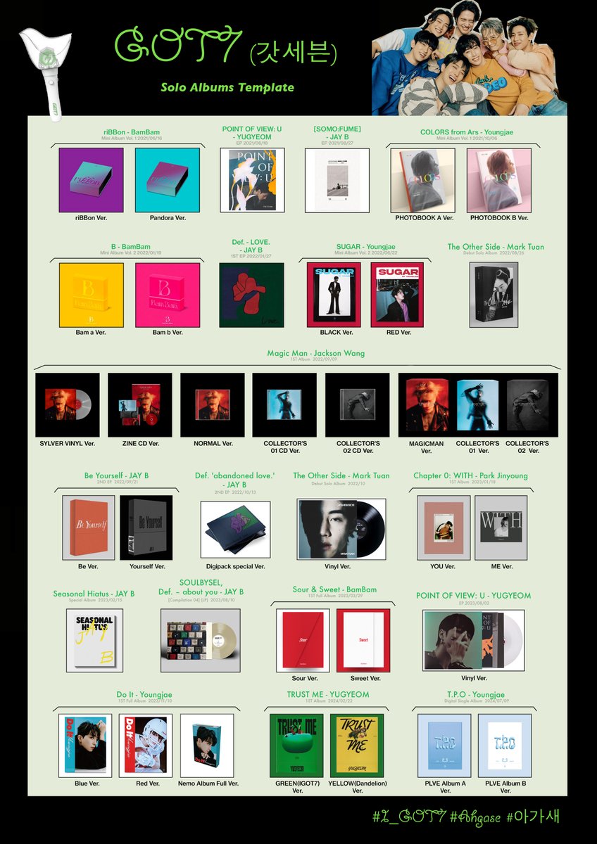 Taeseungin's tweet photo. GOT7 (갓세븐) Albums Template Solo 💚📷📷📷📷
#JAYB #제이비 #Mark #마크 #Jackson #잭슨 #Jinyoung
#Youngjae #영재 #BamBam #뱀뱀 #Yugyeom #유겸 #GOT7 #갓세븐 #IGOT7
#Ahgase #아가새 #ALBUMSTEMPLATE https://t.co/zwpERIBzkd