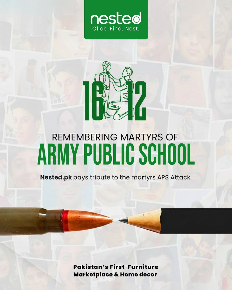NestedPk's tweet image. 🕊️𝐀𝐏𝐒 𝐀𝐭𝐭𝐚𝐜𝐤 𝐏𝐞𝐬𝐡𝐚𝐰𝐚𝐫, 𝟏𝟔 𝐃𝐞𝐜𝐞𝐦𝐛𝐞𝐫, 𝟐𝟎𝟏𝟒.💔 

NestedPK Remembers and Pays Tribute to the martyrs of APS ATTACK. 

🌐nested.pk

#NestedPK #nestedpkmarketplace #APSAttack #ArmyPublicSchool #nestedpkhomedecor