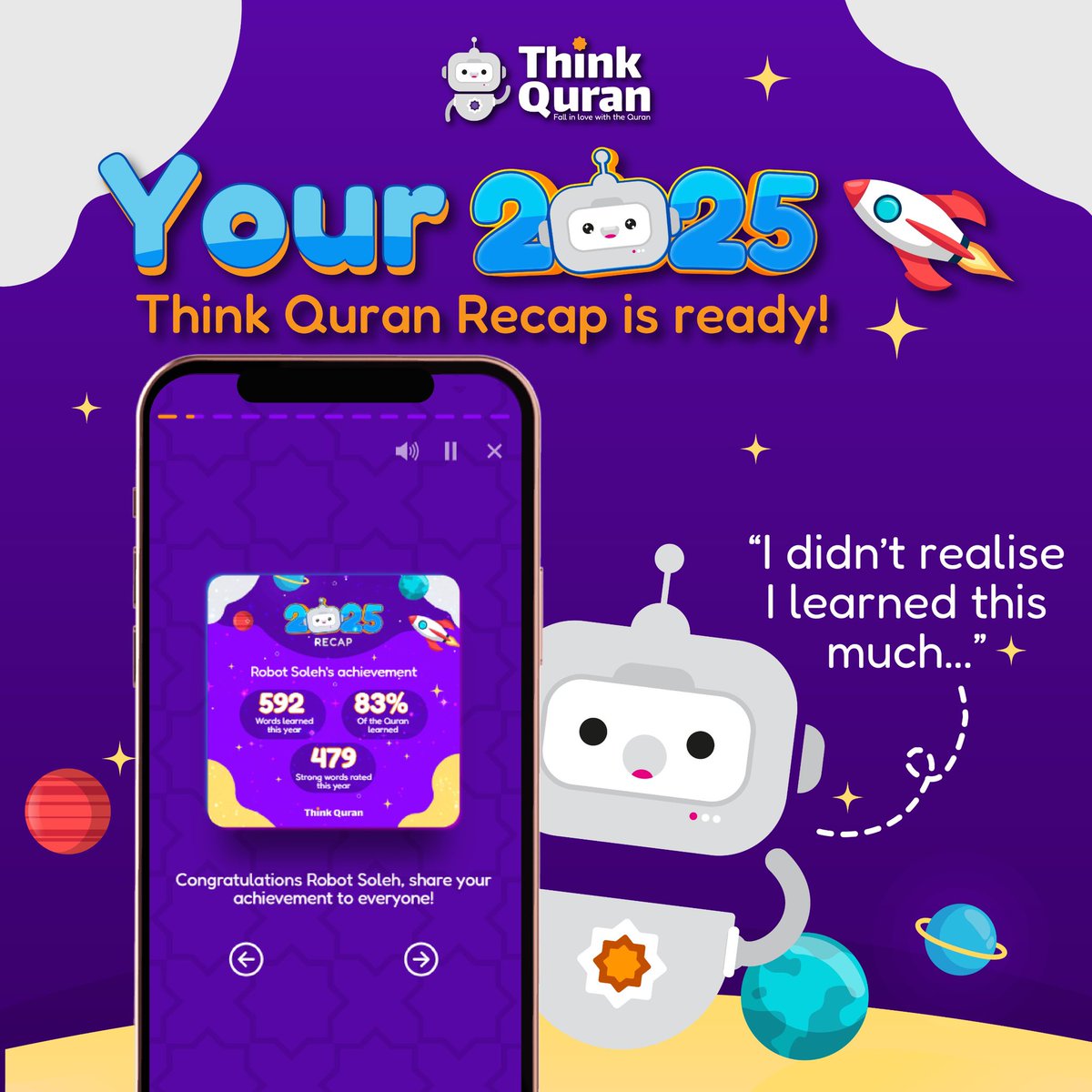 You may not notice it day to day,
but every lesson added up.🤍

Your Think Quran 2025 Recap is now available.

See how much you’ve learned, and revisit your journey with Think Quran this year.

👉 Update and check it inside the app: thinkquran.com/download

#recap2025 #thinkquran