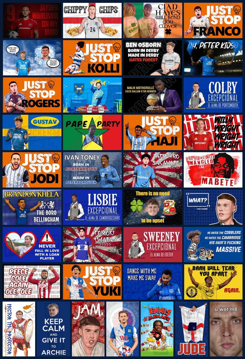 FCstickersUK's tweet image. Our player designs👇

Grab yours from our website

#PUFC #QPR #ECFC #STFC #Pompey