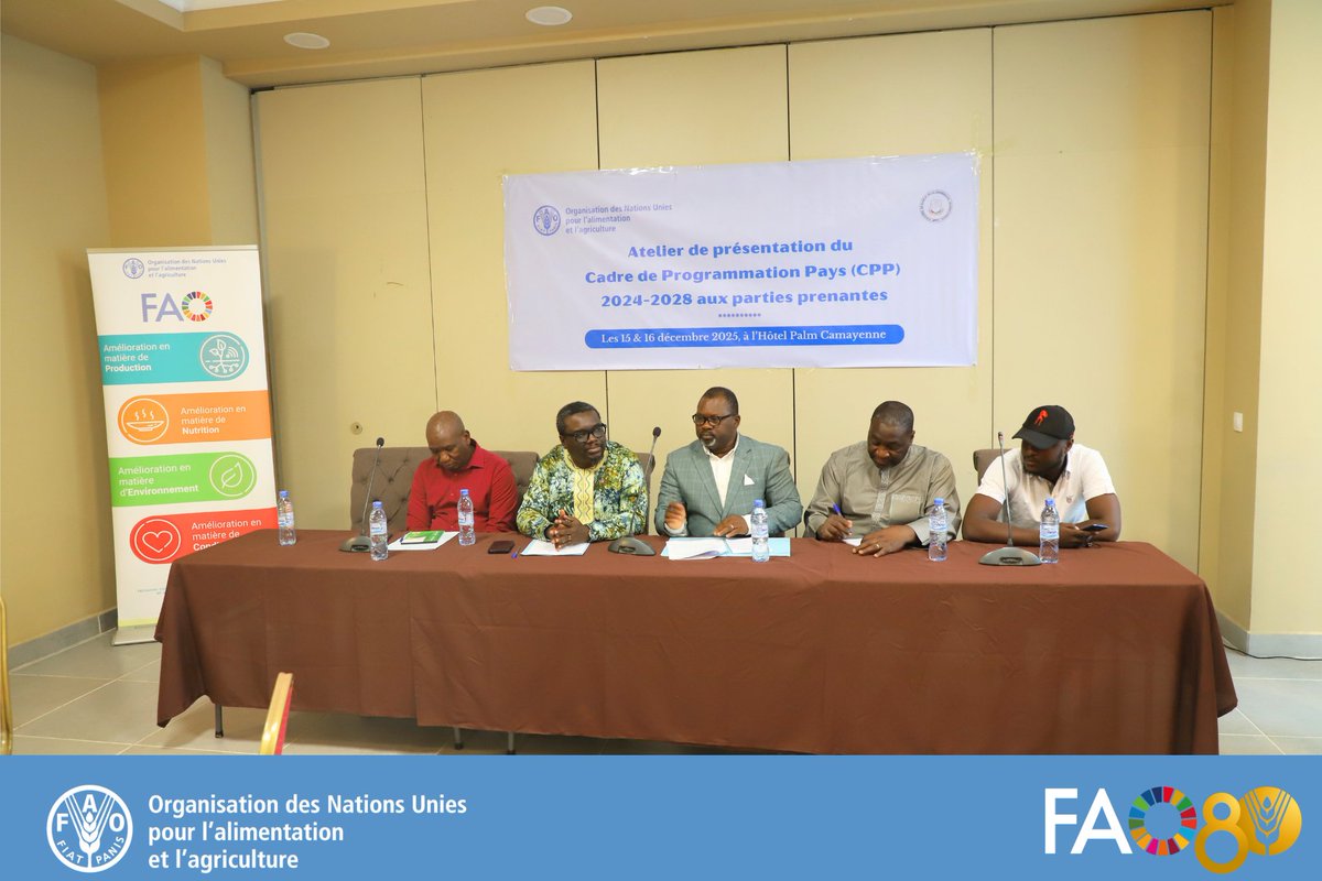 FAOGuinee's tweet photo. #FAOGN &amp; Gouvernement guinéen ont lancé le Cadre de Programmation Pays #24_28, feuille de route pour renforcer 
💚Gouvernance &amp; transformation des systèmes agroalimentaires
💚Production durable &amp; gestion des ressources naturelles
💚Résilience &amp; protection sociale en milieu rural https://t.co/7cHvhmNZFG