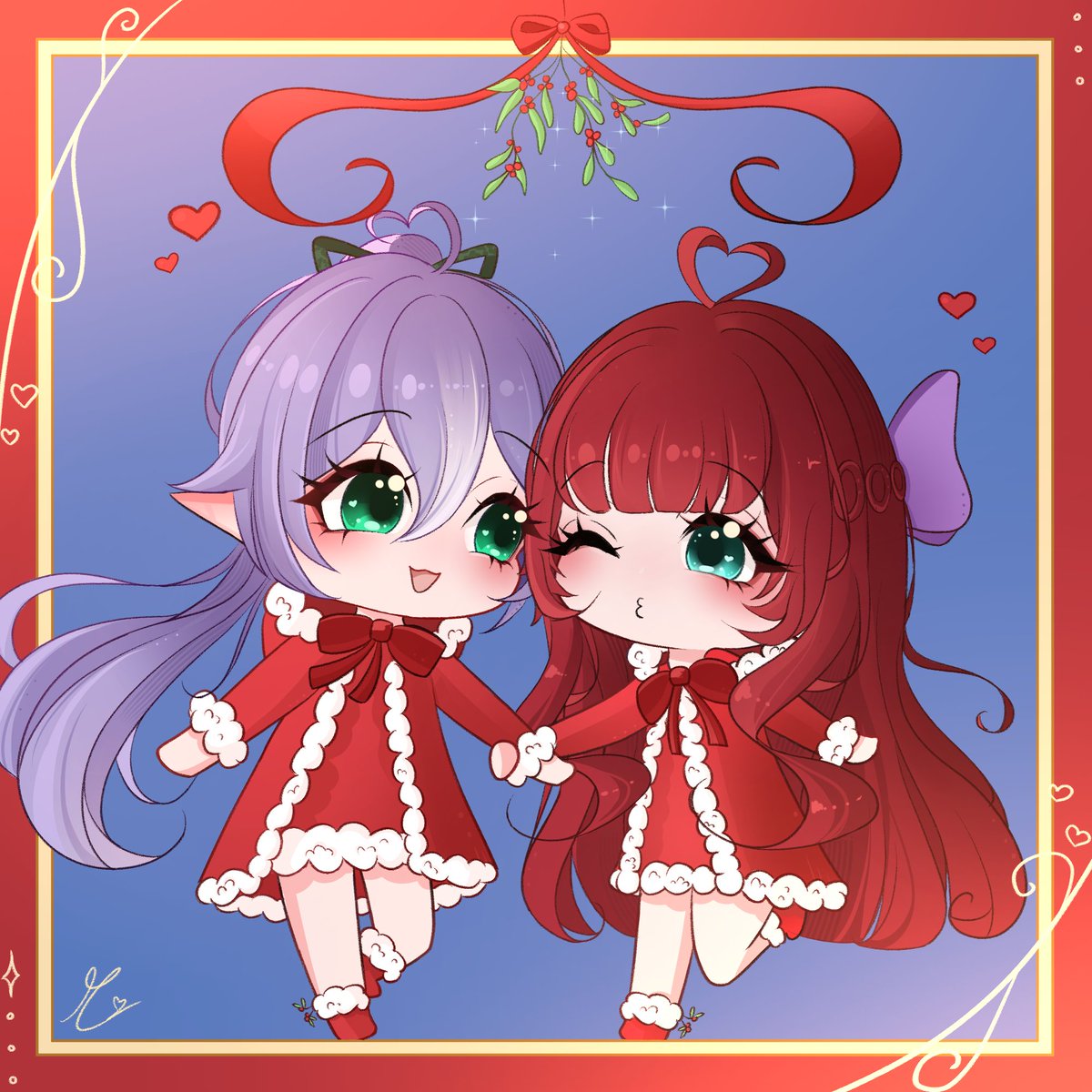 Ych Christmas Chibi Commision  ⸜(｡˃ ᵕ ˂ )⸝♡
Thank you for your order and amazing cooperation <a href="/LilaFalter/">LilaFalter 💜🦋 We moved → lilafalter.bsky.social</a> 🤍

The slots have also been closed. Thank you all for your interest!! ꉂ(˵˃ ᗜ ˂˵)
#VGenComm  #Vtuber  #artwork