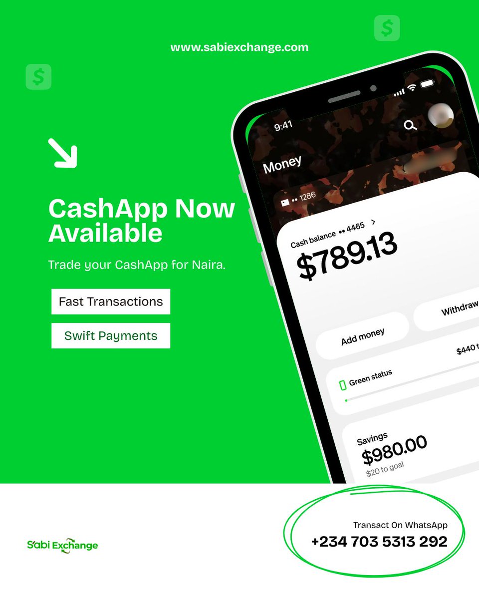 SabiExchange's tweet photo. Yo! a new payment option has just been introduced to same trusted @SabiExchange brand we now supports Cash App for seamless transactions. Send a DM let's transact.
.
.
.
.
.
#December #Cashappblessing #cashappboost https://t.co/E2LJO3jM7c