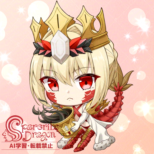 冬コミで出すドラちゃまアクキーのイラストだ余! #FGO #すぺありぶ・どらごん